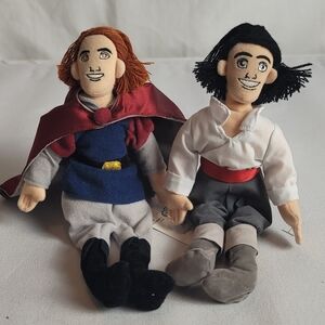 Disney Plush Doll Pair with Red and Blue Outfits